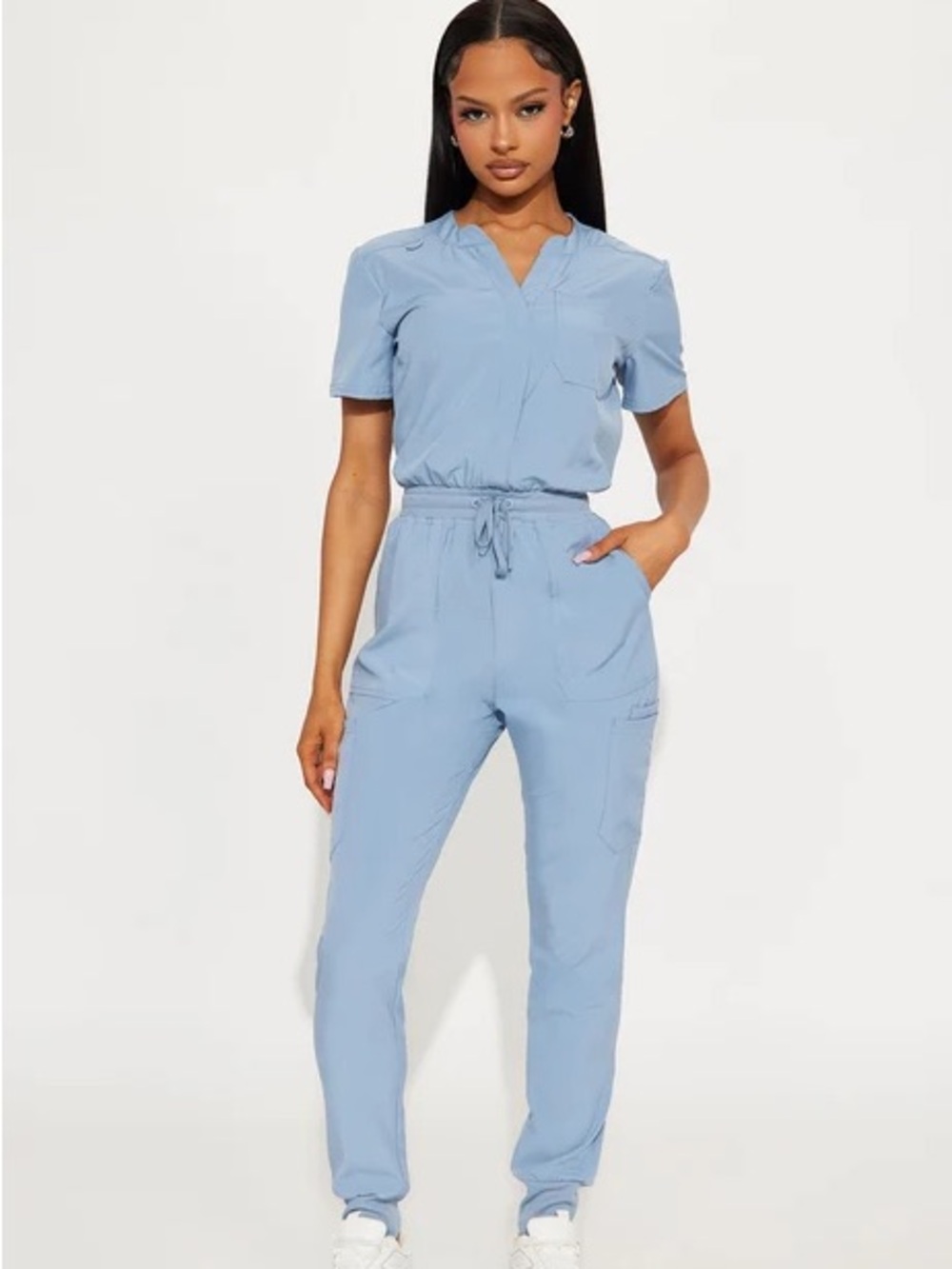 Slate Blue Stretch Scrub Uniform Jogger Jumpsuit NEW 🏷️